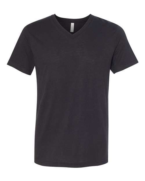 BELLA + CANVAS 3415, Unisex Triblend V-neck Tee, Solid Black Triblend