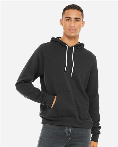 BELLA + CANVAS 3719, Unisex Sponge Fleece Hoodie Sweatshirt, Dark Grey