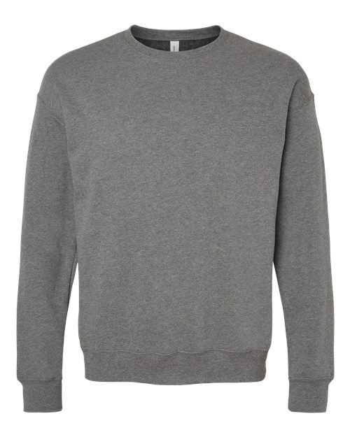 BELLA + CANVAS 3945, Unisex Sponge Fleece Drop Shoulder Crewneck Sweatshirt, Deep Heather