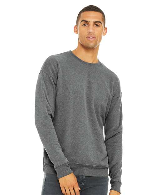BELLA + CANVAS 3945, Unisex Sponge Fleece Drop Shoulder Crewneck Sweatshirt, Deep Heather