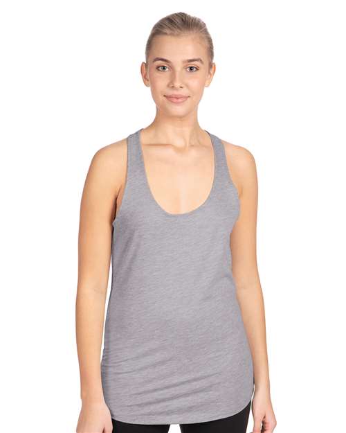 Next Level 1533, Women's Ideal Racerback Tank, Heather Grey