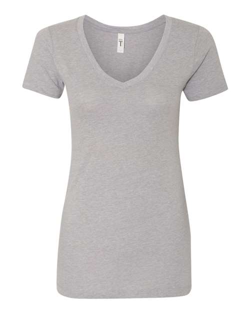 Next Level 1540, Women's Ideal V-neck Tee, Heather Grey