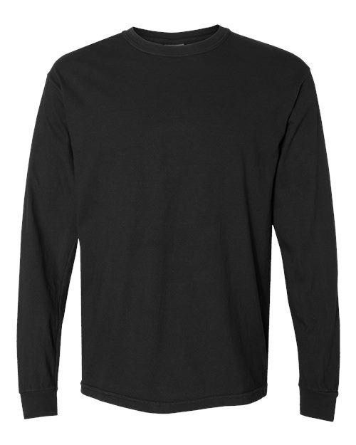 Unisex Garment-Dyed Heavyweight Long Sleeve T-Shirt - Black - - 2217