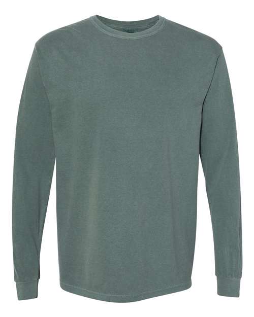 Unisex Garment-Dyed Heavyweight Long Sleeve T-Shirt - Blue Spruce - - 2217