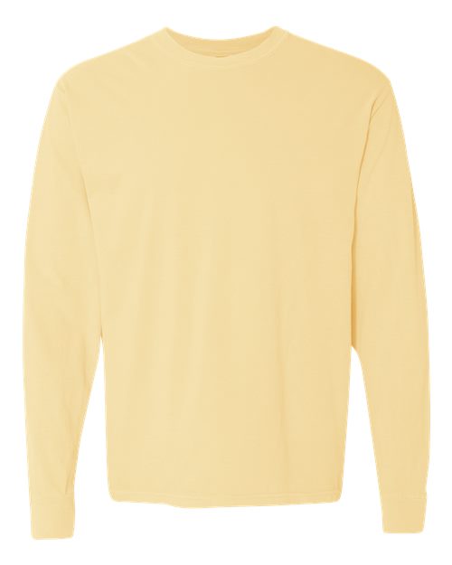 Unisex Garment-Dyed Heavyweight Long Sleeve T-Shirt - Butter - - 2217