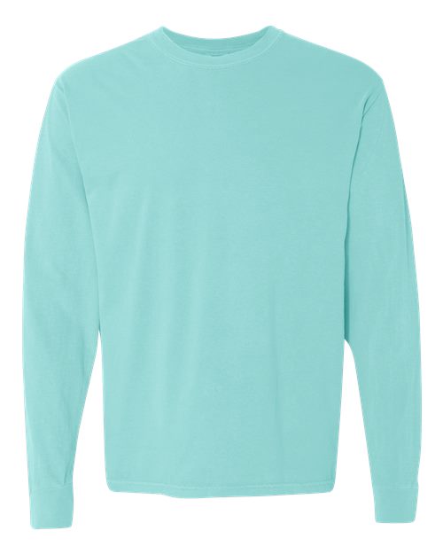 Unisex Garment-Dyed Heavyweight Long Sleeve T-Shirt - Chalky Mint - - 2217
