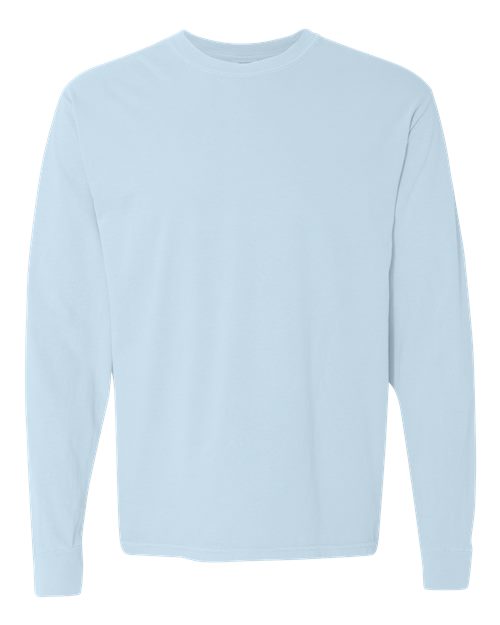 Unisex Garment-Dyed Heavyweight Long Sleeve T-Shirt - Chambray - - 2217