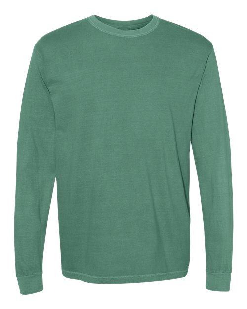 Unisex Garment-Dyed Heavyweight Long Sleeve T-Shirt - Light Green - - 2217