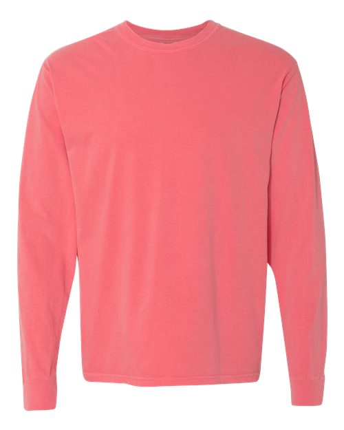 Unisex Garment-Dyed Heavyweight Long Sleeve T-Shirt - Watermelon - - 2217