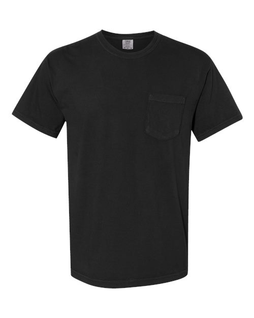 Comfort Colors 6030, Unisex Garment-dyed Heavyweight Pocket T-shirt, Black