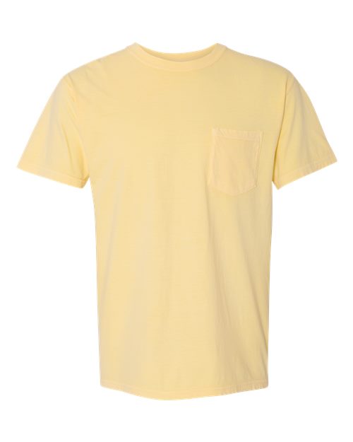 Unisex Garment-Dyed Heavyweight Pocket T-Shirt - Butter - - 1963