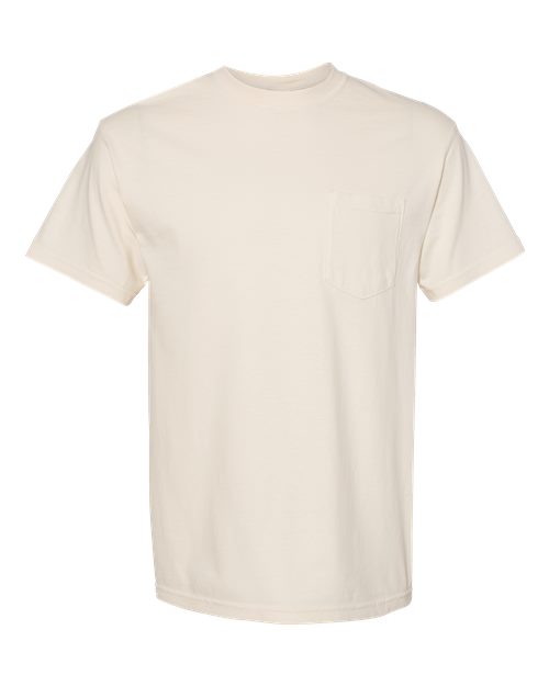 Comfort Colors 6030, Unisex Garment-dyed Heavyweight Pocket T-shirt, Ivory