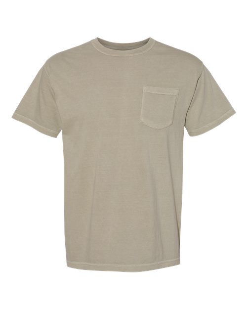 Unisex Garment-Dyed Heavyweight Pocket T-Shirt - Sandstone - - 1963