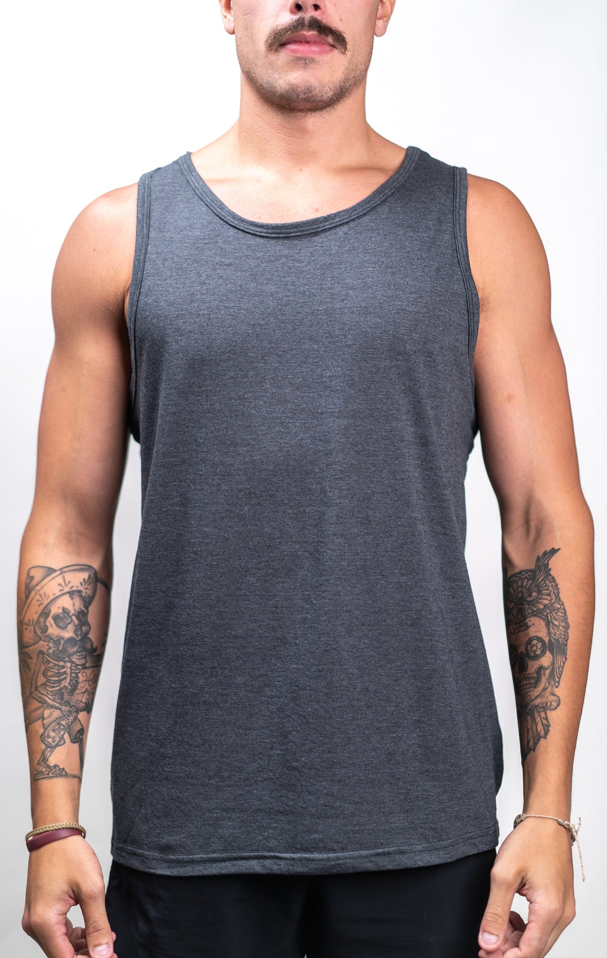 47292 - Men's Tank Top Charcoal Heather CLOSEOUT COTTON / POLYESTER deal FITTED Lightweight MEN ON SALE OPTIMA REGULAR TANK TANK TOP TANKS tearaway