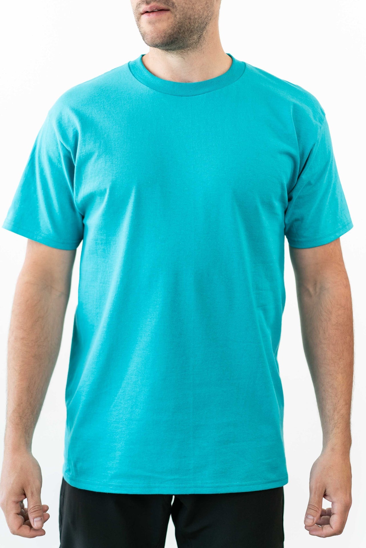 47364 - Men's Logan Tee Teal CLOSEOUT COTTON Logan MEN MEN TEE Men's MIDWEIGHT OPTIMA REGULAR RING SPUN shsdparentproduct ss Street t-shirt tearaway TEE TEES tshirt tshirts UNFITTED