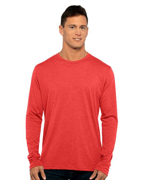 Next Level 6071, Unisex Triblend Long Sleeve Tee, Vintage Red