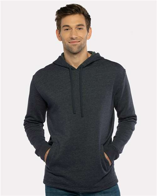 Next Level 9300, Unisex Malibu Welt Pocket Hoodie Sweatshirt, Heather Midnight Navy