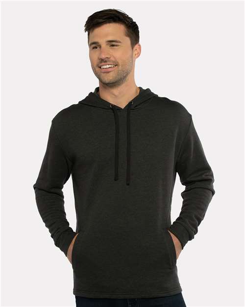 Next Level 9300, Unisex Malibu Welt Pocket Hoodie Sweatshirt, Heather Black
