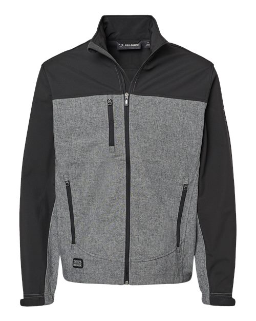 DRI DUCK 5350, Men's Motion Soft Shell Jacket, Black Heather/ Black
