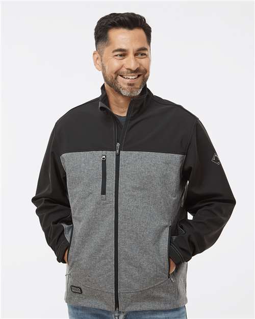 DRI DUCK 5350, Men's Motion Soft Shell Jacket, Black Heather/ Black