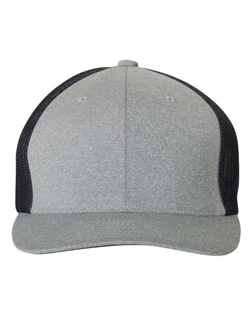 Mélange Trucker Cap - - 4303 Heather Grey Navy One Size 15795 6311 Adult Blends Fitness and Wellness Fitted Flexfit Go To Fashion Hats Headwear Mens & Unisex Mesh Mesh Back Mid Profiles No Visible Logos One Size Polyester Polyester - Over 50% Pre-Curved Visor School & Team Six-Panel Spandex Structured Truckers