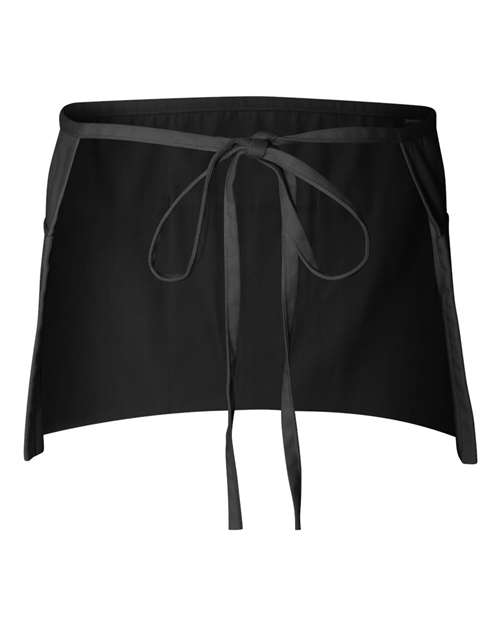 Q-Tees Q2115, Waist Apron With Pockets, Black