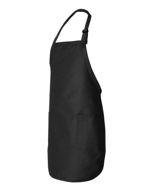 Q-Tees Q4350, Full-length Apron With Pockets, Black