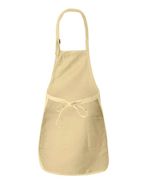 Q-Tees Q4350, Full-length Apron With Pockets, Natural