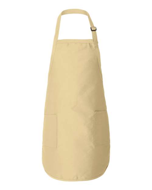 Q-Tees Q4350, Full-length Apron With Pockets, Natural