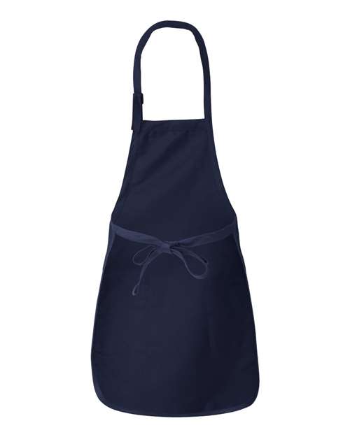 Q-Tees Q4350, Full-length Apron With Pockets, Navy