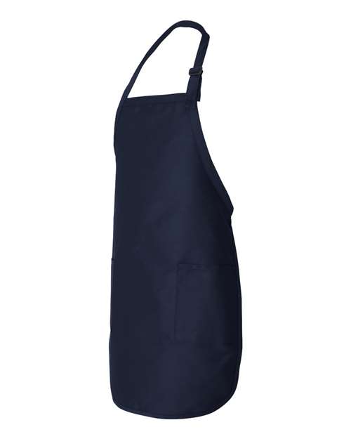 Q-Tees Q4350, Full-length Apron With Pockets, Navy