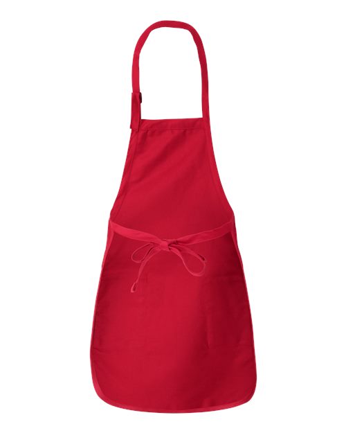 Q-Tees Q4350, Full-length Apron With Pockets, Red