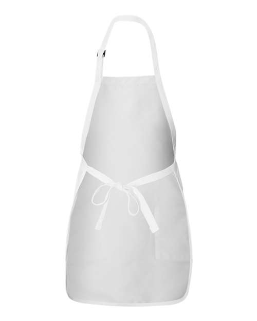 Q-Tees Q4350, Full-length Apron With Pockets, White