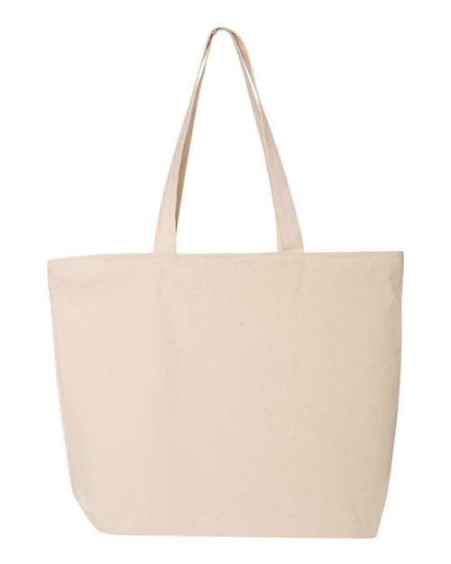 Q-Tees Q611, 25l Zippered Tote, Natural