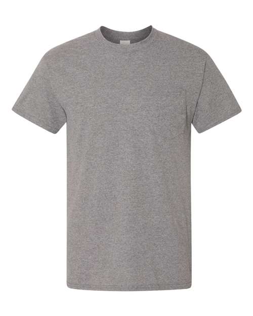 Gildan 8300, Unisex Dryblend Pocket T-shirt, Graphite Heather