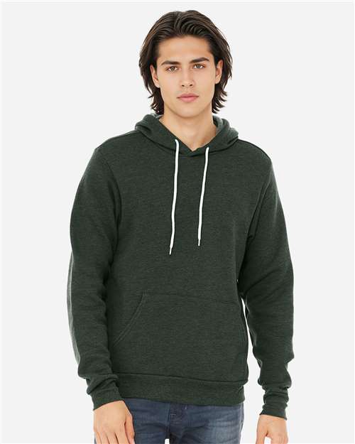 BELLA + CANVAS 3719, Unisex Sponge Fleece Hoodie Sweatshirt, Heather Forest