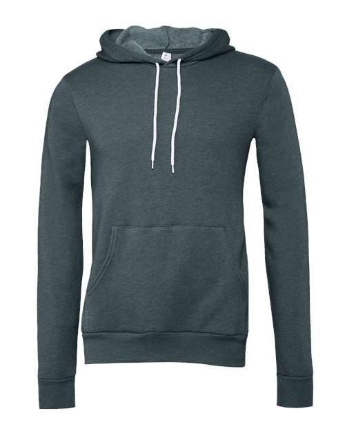 BELLA + CANVAS 3719, Unisex Sponge Fleece Hoodie Sweatshirt, Heather Slate