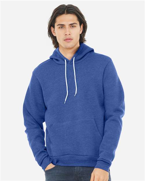 BELLA + CANVAS 3719, Unisex Sponge Fleece Hoodie Sweatshirt, Heather True Royal