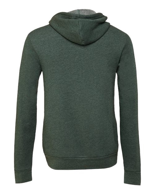 BELLA + CANVAS 3739, Unisex Sponge Fleece Full-zip Hoodie Sweatshirt, Heather Forest