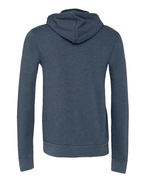 BELLA + CANVAS 3739, Unisex Sponge Fleece Full-zip Hoodie Sweatshirt, Heather Navy