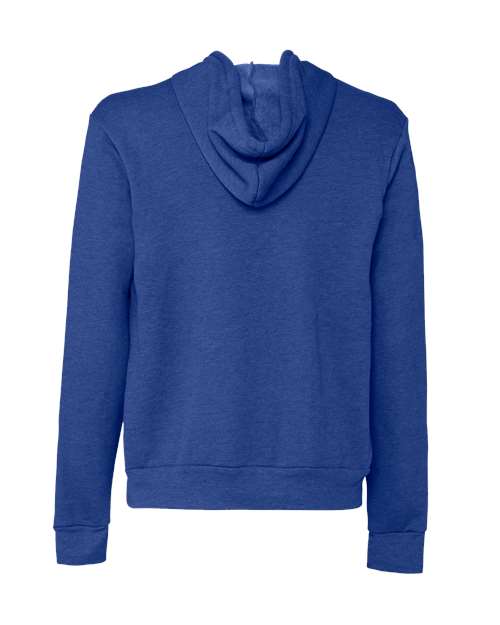 BELLA + CANVAS 3739, Unisex Sponge Fleece Full-zip Hoodie Sweatshirt, Heather True Royal