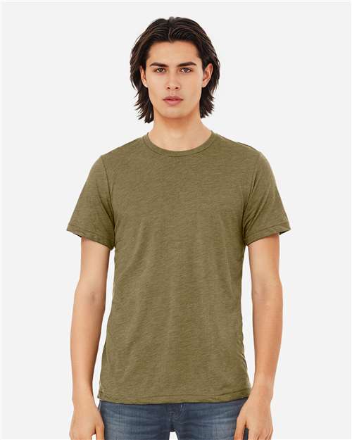 BELLA + CANVAS 3413, Triblend Tee, Olive Triblend