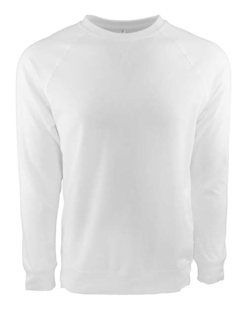 Next Level 9000, Unisex Laguna Raglan Crewneck Sweatshirt, White