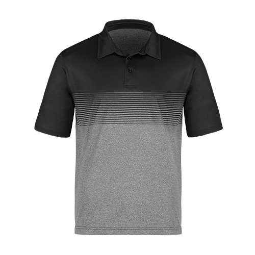 S05805 - Ralph - Men's Printed Polo Grey Black S 5805 adult CX2 mens Polos
