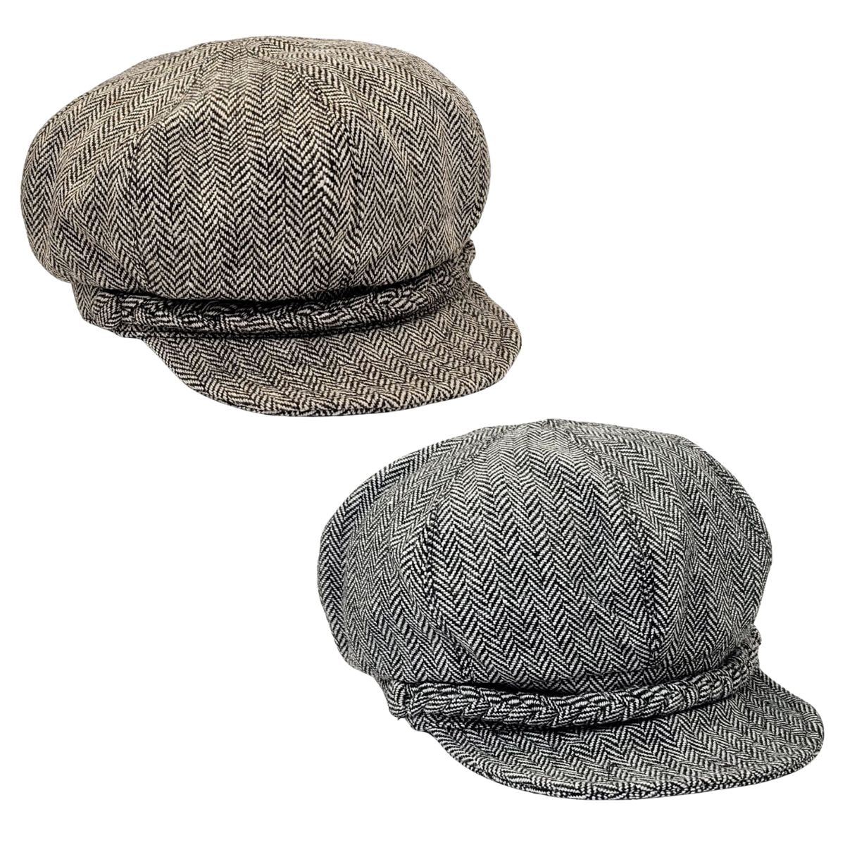 Newsboy Hat - Braided, Brown & Black Dozen Special Mix&Match