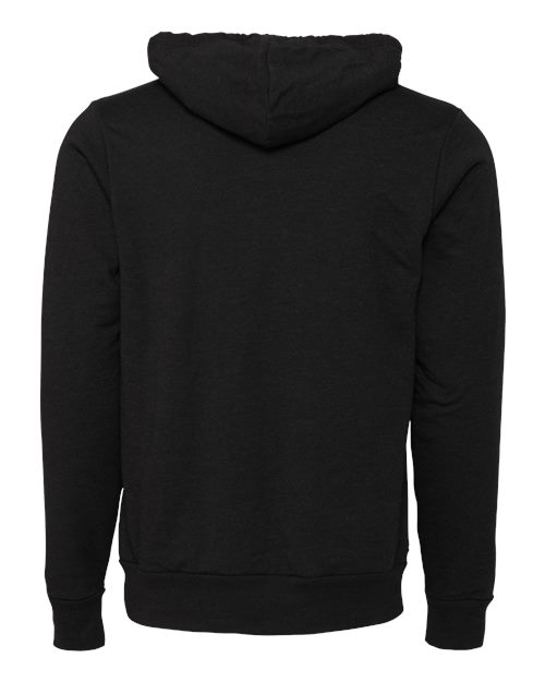 BELLA + CANVAS 3719, Unisex Sponge Fleece Hoodie Sweatshirt, Black Heather