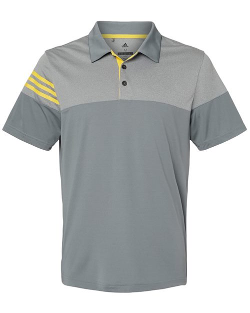 Men's Heathered 3-Stripes Colorblocked Polo - - 6093 - Toronto Screen Printing- Color
