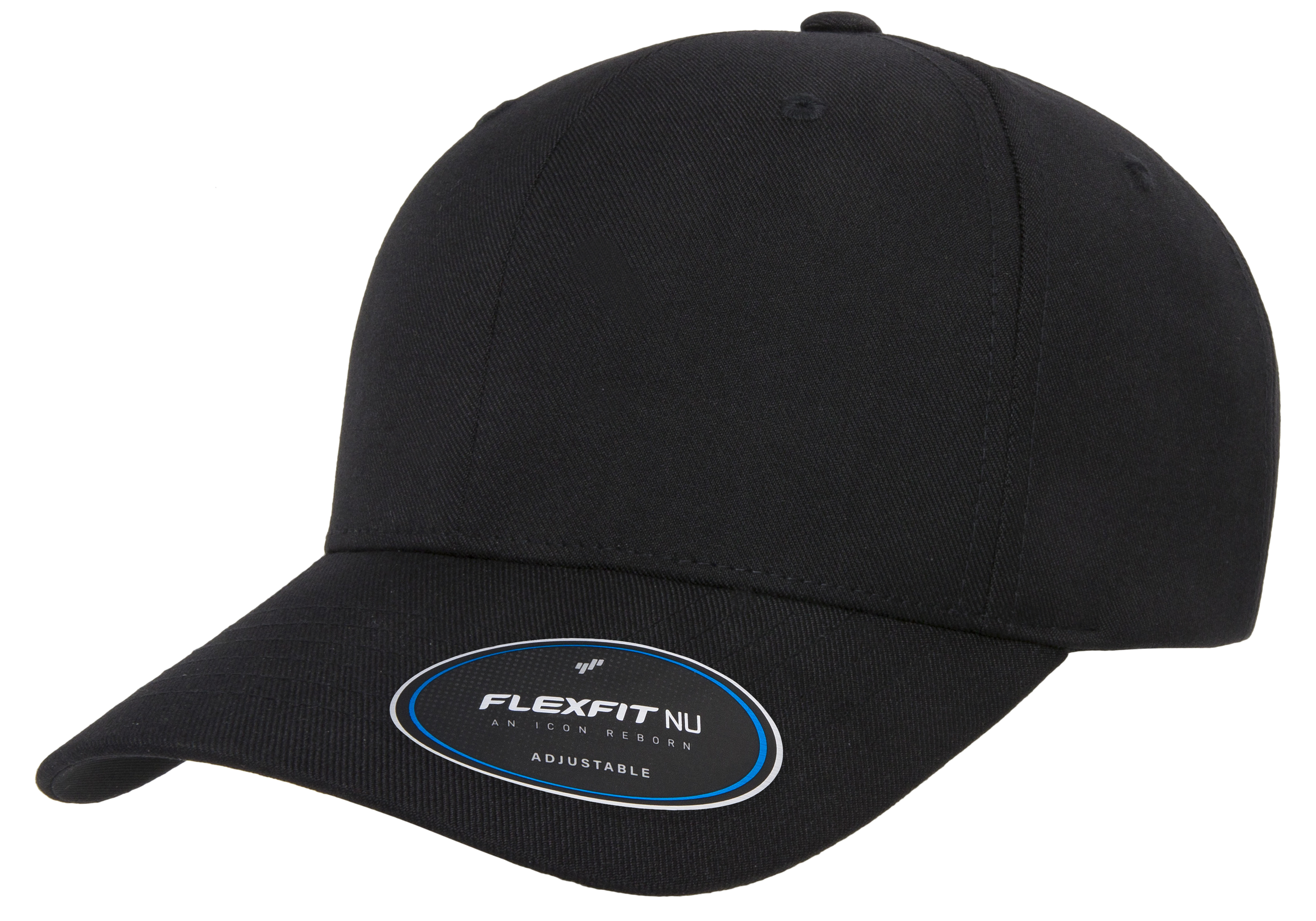 F06110 - Flexfit Nu Adjustable Cap Black 06110 5-panel 6110 __label:IN-STOCK snap back yukon yupoong