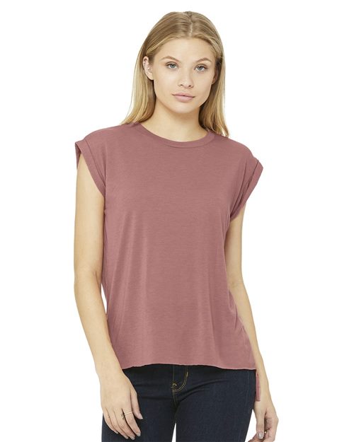Women’s Flowy Rolled Cuffs Muscle Tee - - 6175 - Toronto Screen Printing- Color
