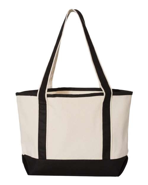 Q-Tees Q125800, 20l Small Deluxe Tote, Natural/ Black